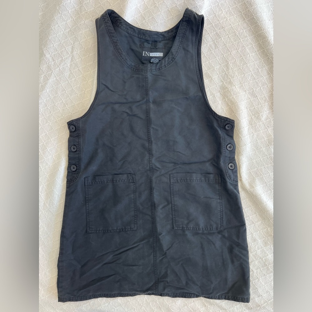 Black mini overall dress